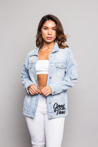 Good Times Savage Tiger Denim Jean Jacket