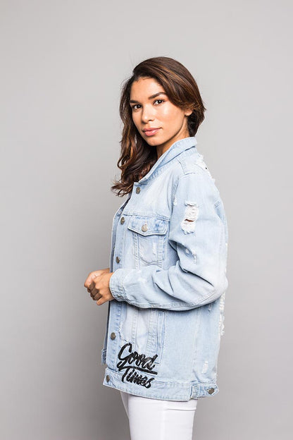 Good Times Savage Tiger Denim Jean Jacket