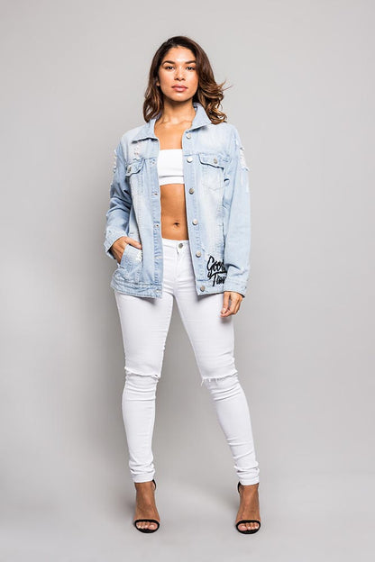 Good Times Savage Tiger Denim Jean Jacket