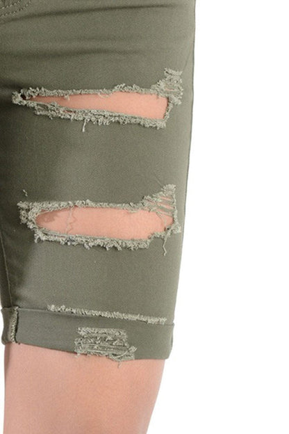 Women's Destroyed Skinny Shorts