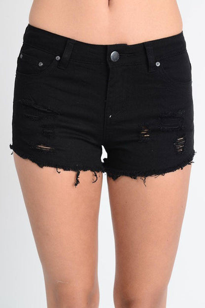 Women's Colored Distressed Shorts