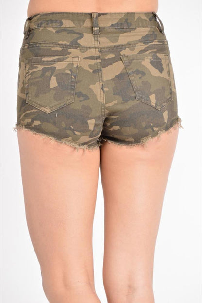 Women's Colored Distressed Shorts