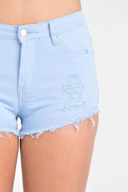 Women's Colored Distressed Shorts