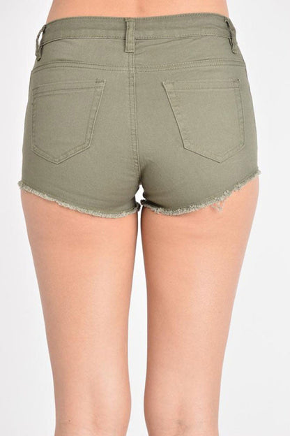 Women's Colored Distressed Shorts