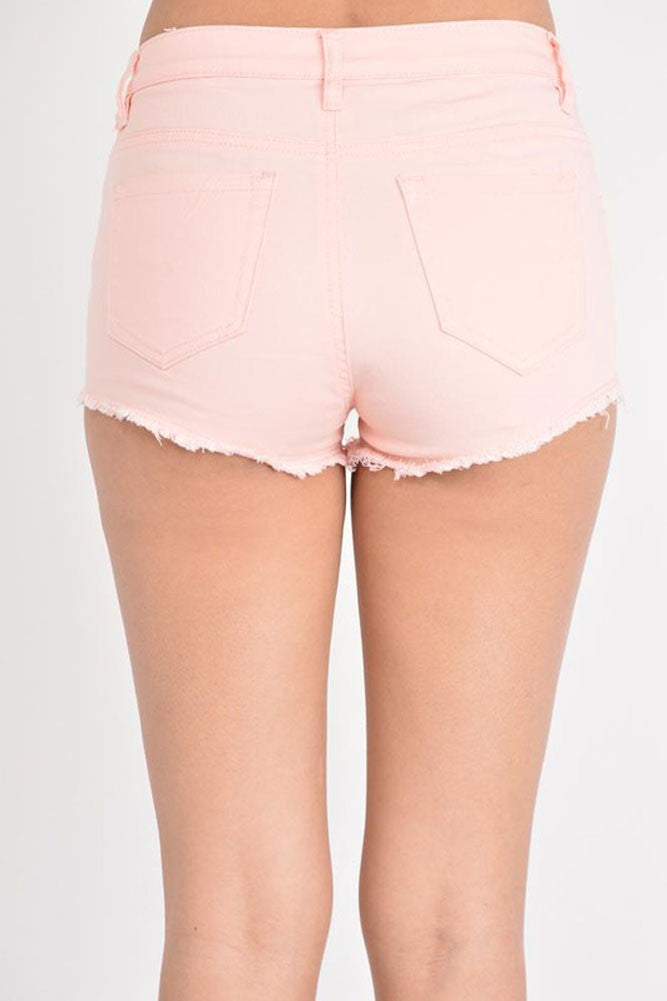 Women's Colored Distressed Shorts
