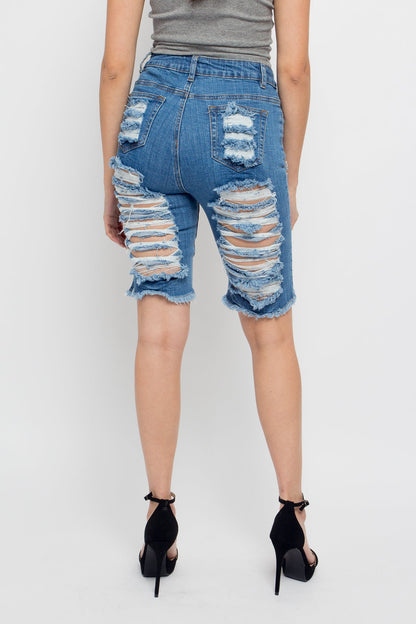 Double Sided Distressed Shorts