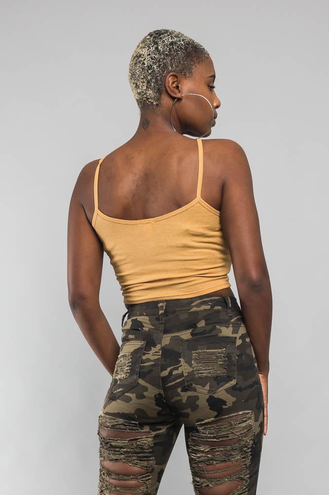Basic Cropped V-Neck Cami Top