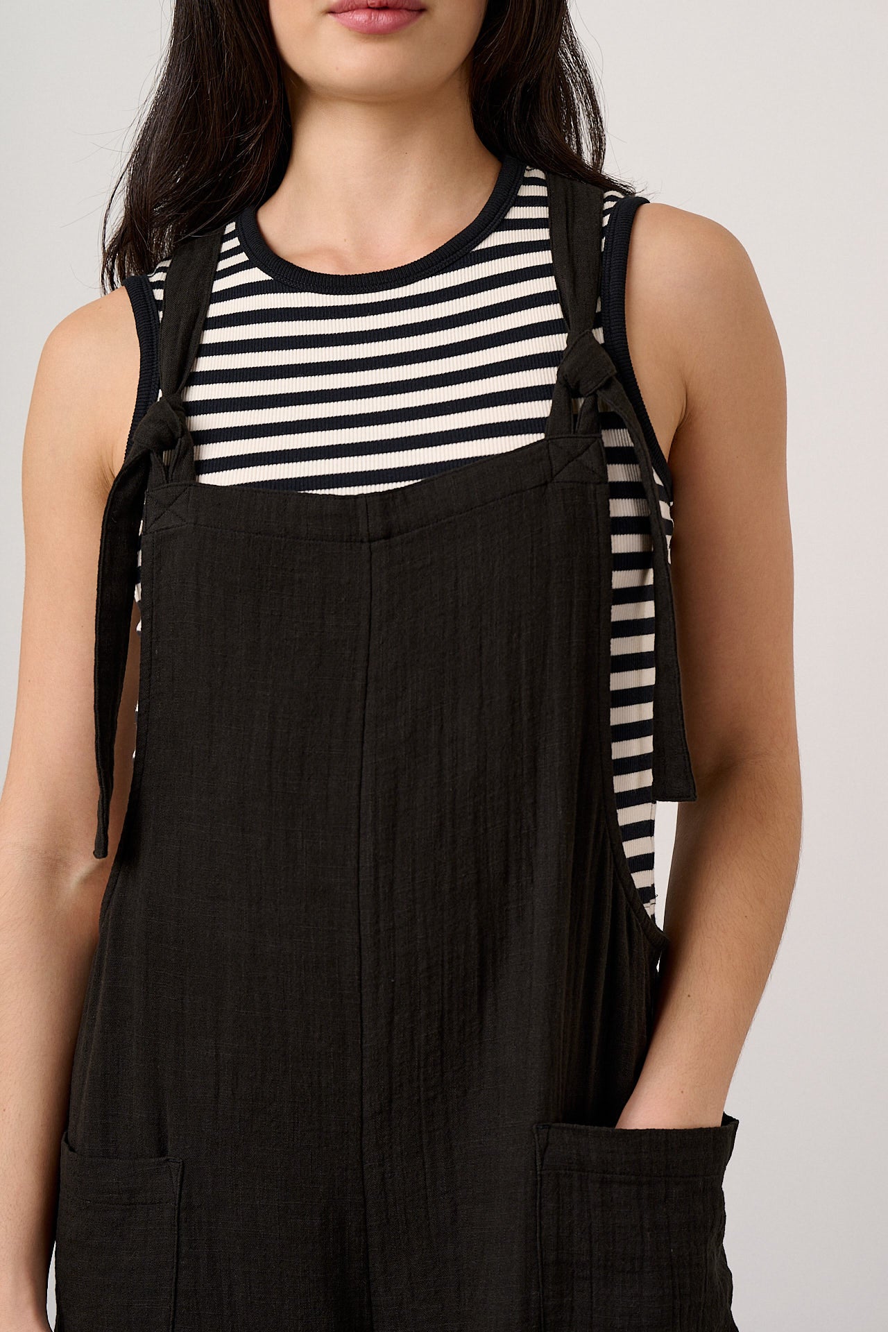 Rudy - Cotton Dungarees in Black