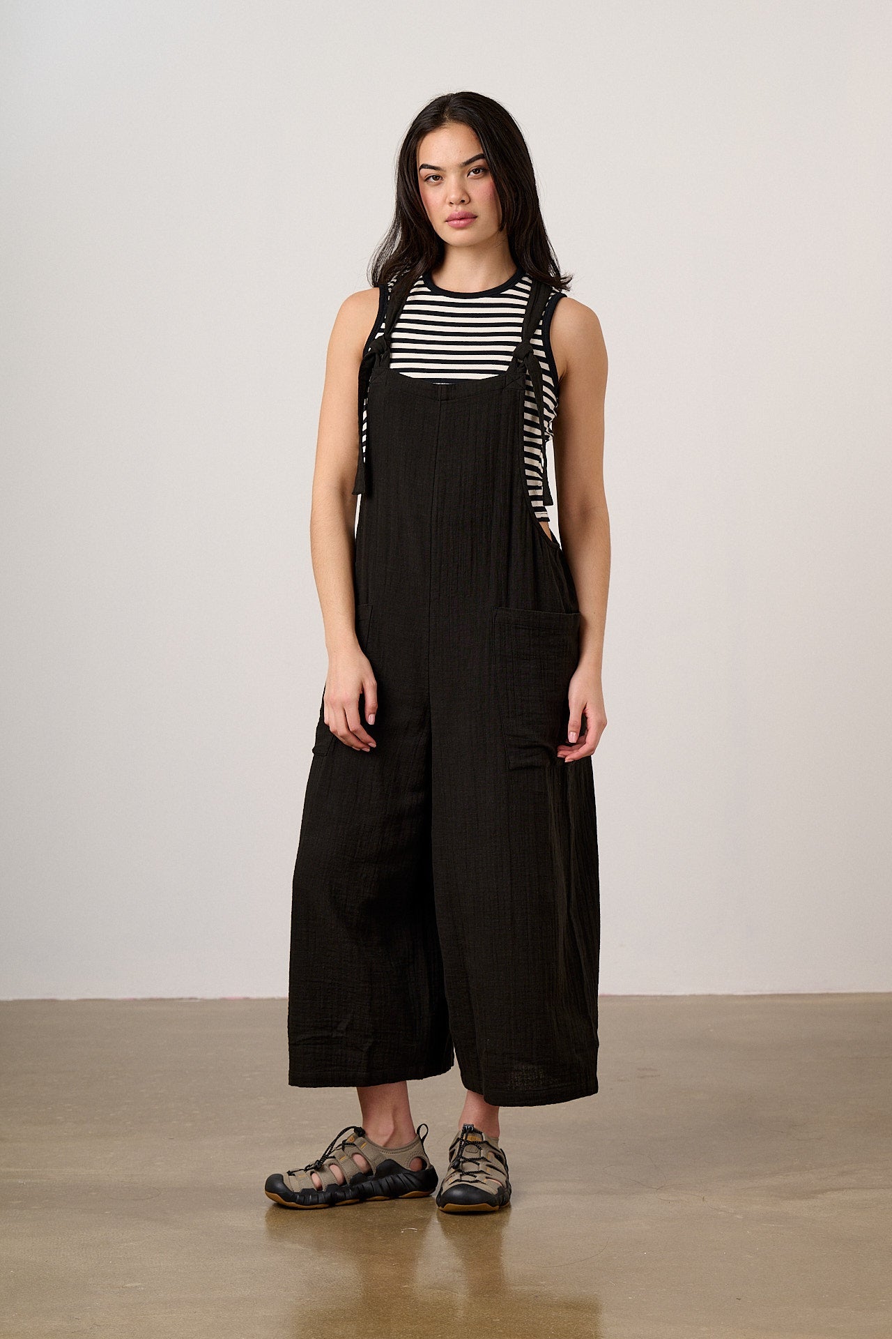 Rudy - Cotton Dungarees in Black