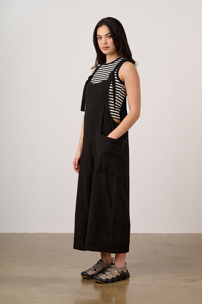 Rudy - Cotton Dungarees in Black