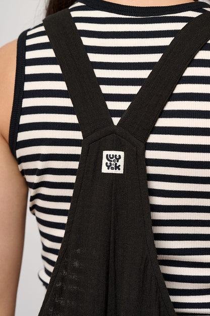 Rudy - Cotton Dungarees in Black
