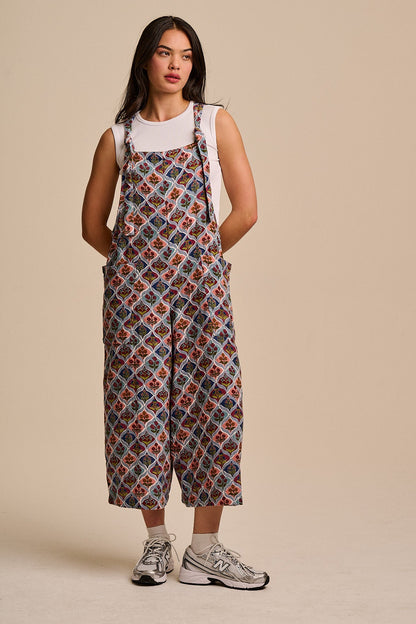 Rudy - Cotton Dungarees in Walled Blooms