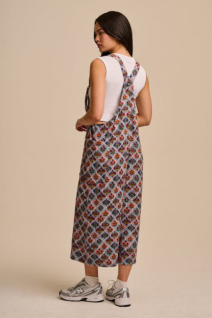 Rudy - Cotton Dungarees in Walled Blooms