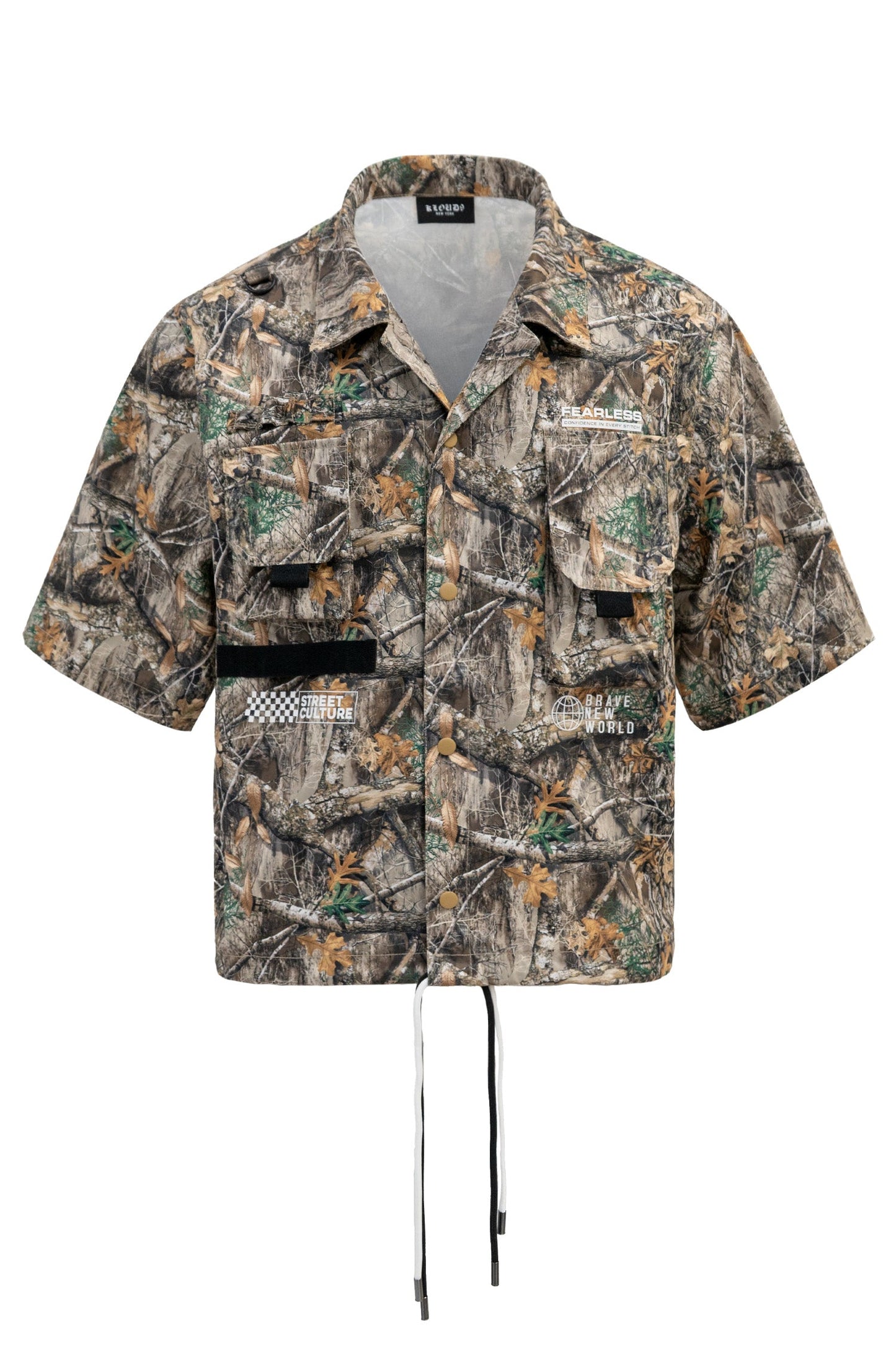 Men's Utility Camo Crop Over Shirt & Shorts Set
