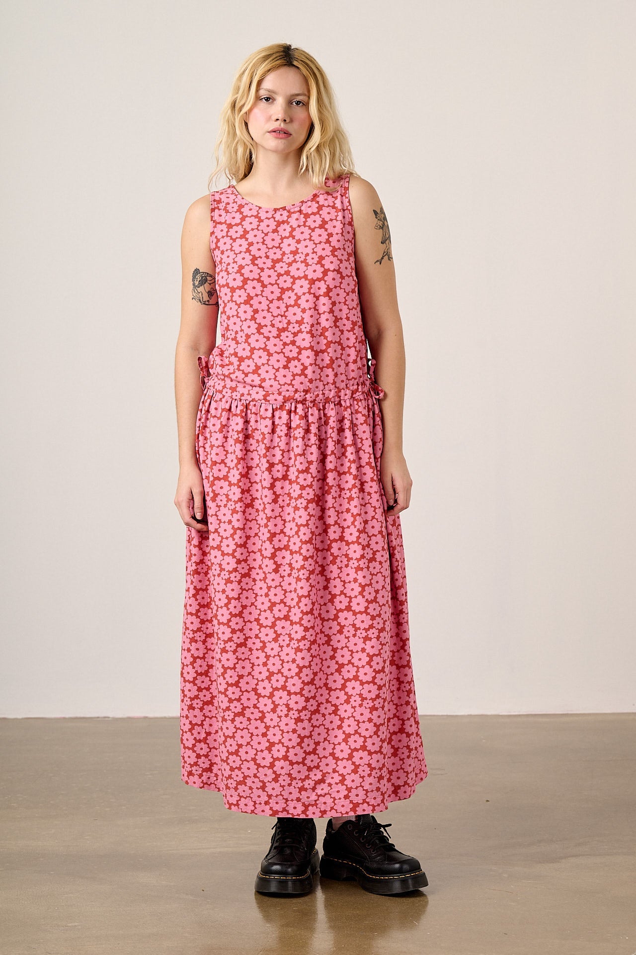 Sacha - Cotton & Viscose Midi Dress in Coastal Flower