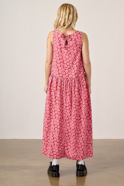 Sacha - Cotton & Viscose Midi Dress in Coastal Flower