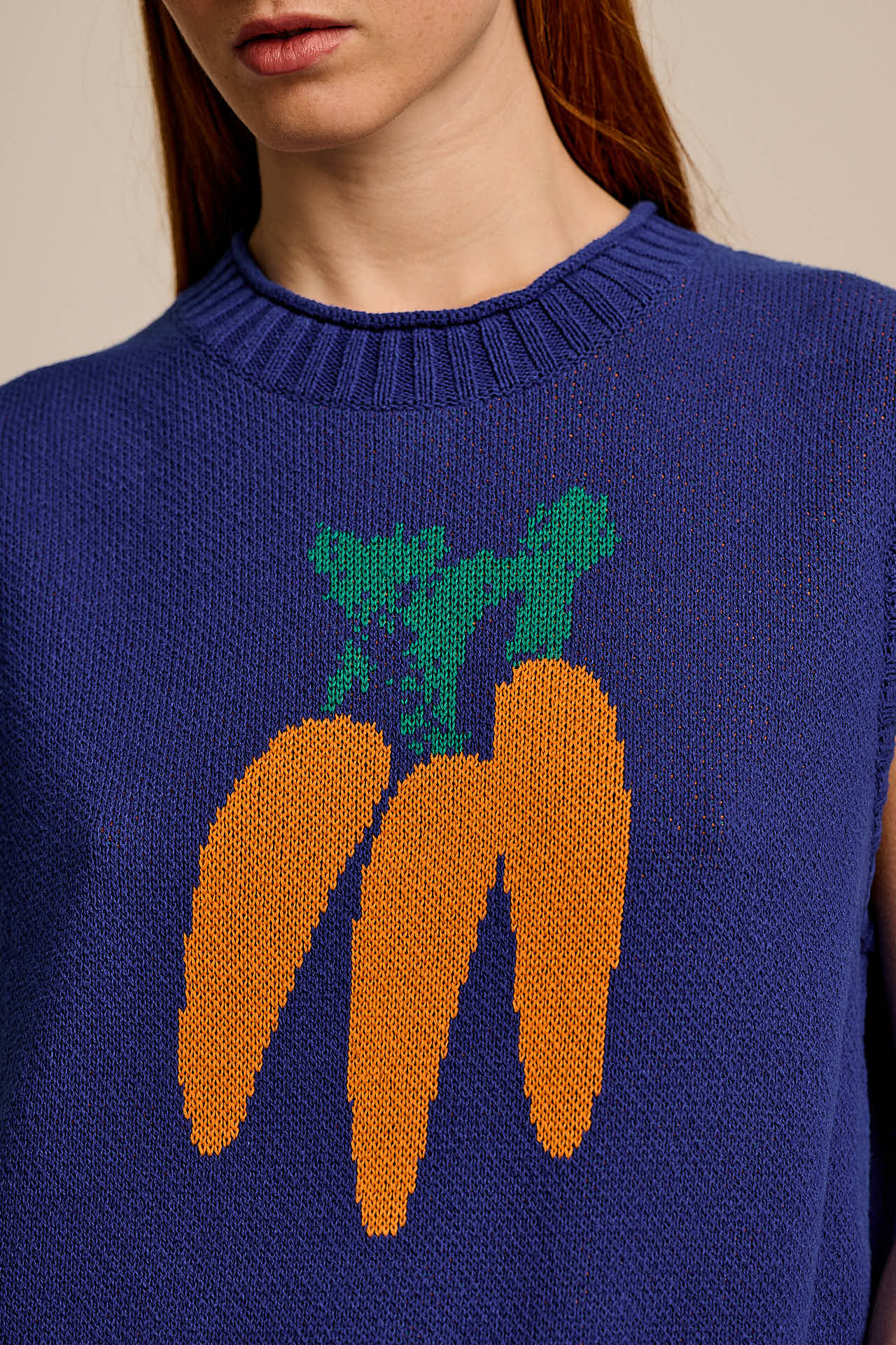 Sawyer - Cotton Knitted Tank in Navy Carrot