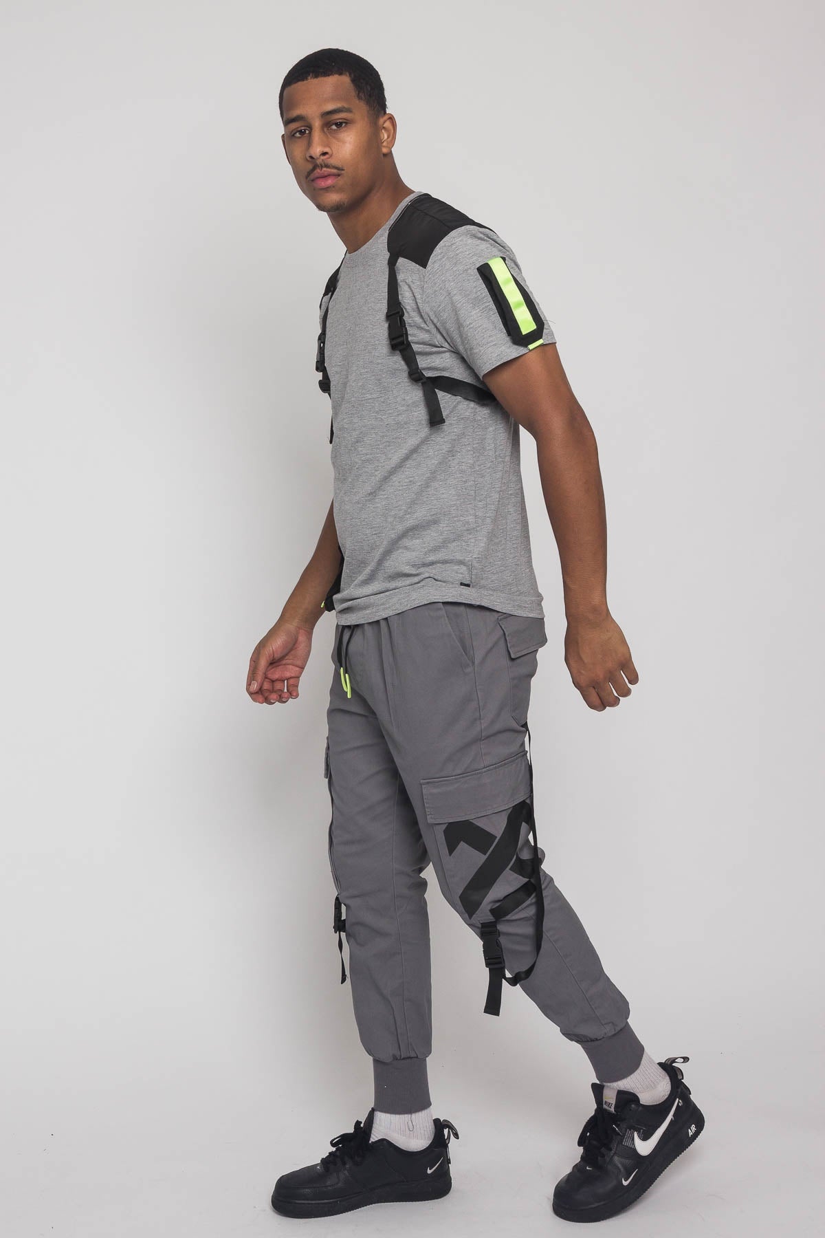Buckled T-Shirt and Jogger Techwear Set