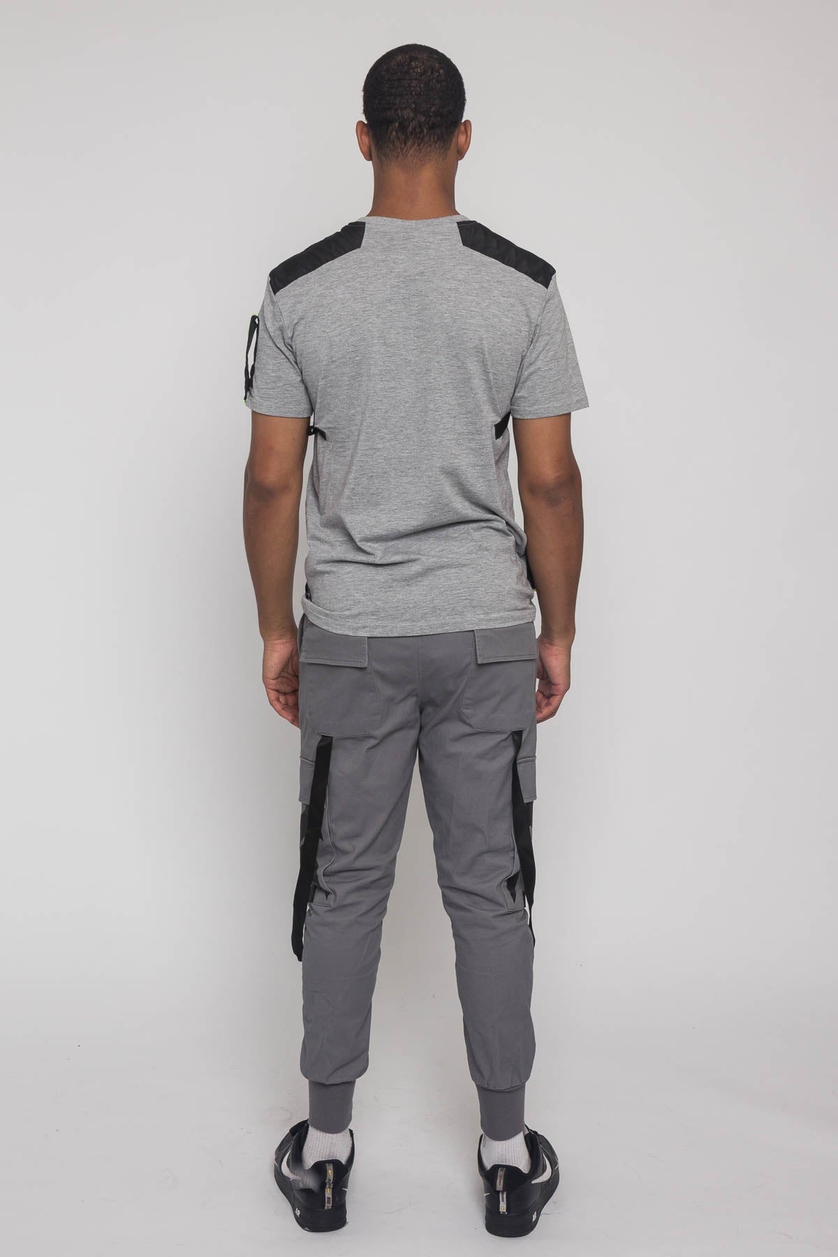 Buckled T-Shirt and Jogger Techwear Set