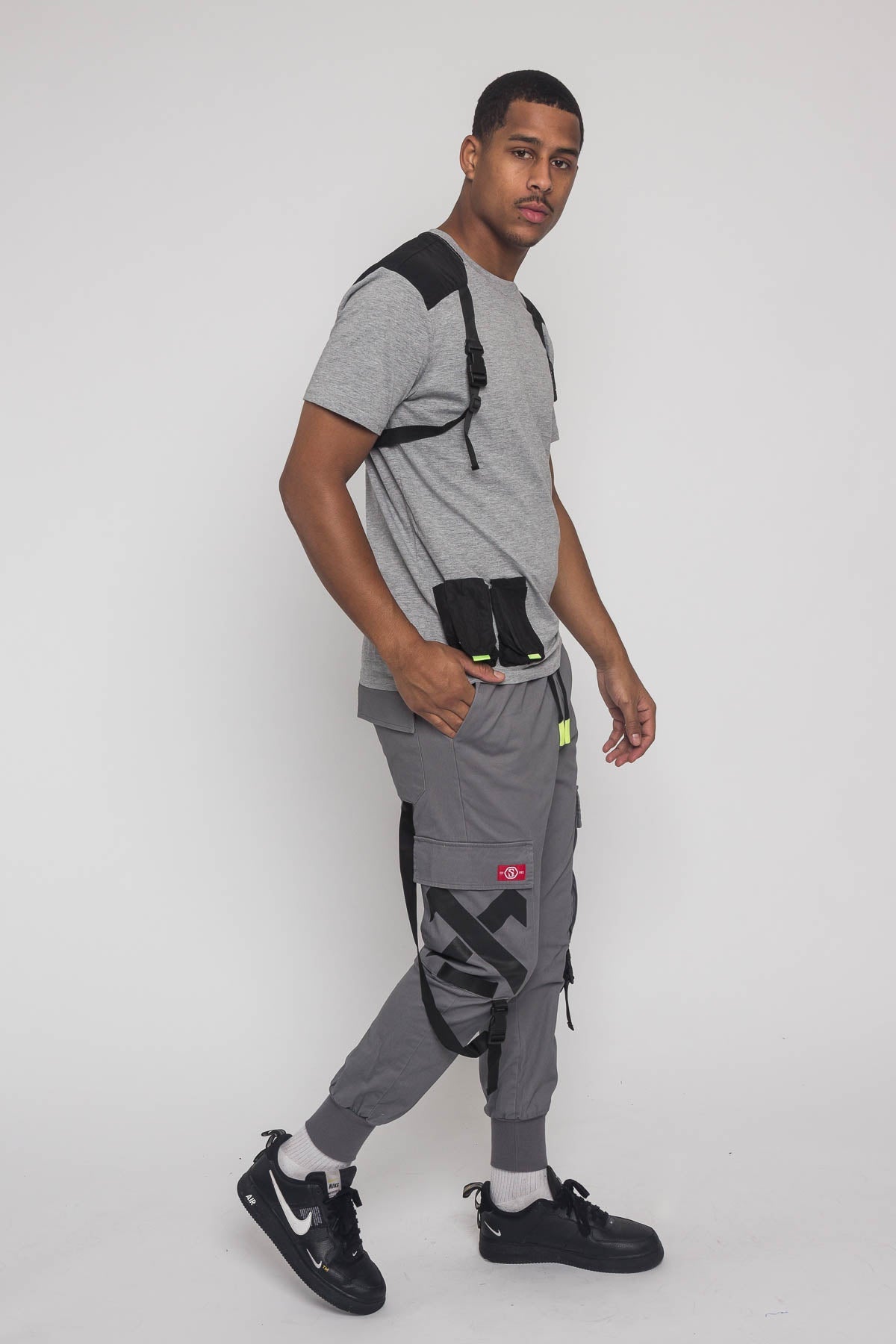 Buckled T-Shirt and Jogger Techwear Set