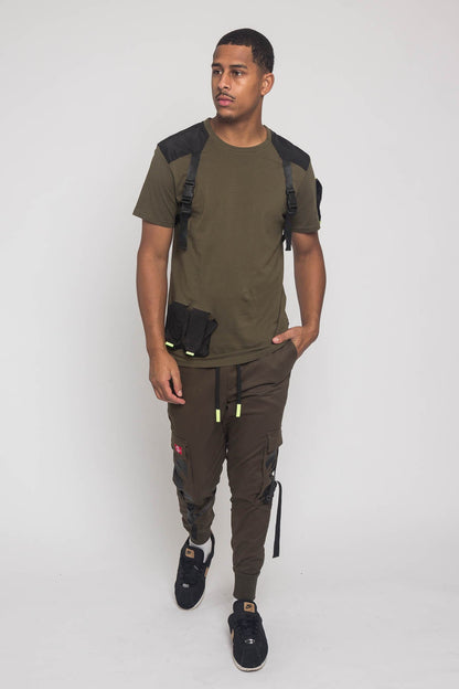 Buckled T-Shirt and Jogger Techwear Set
