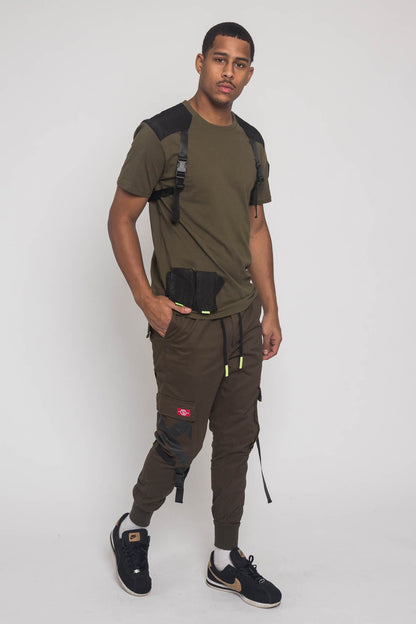 Buckled T-Shirt and Jogger Techwear Set