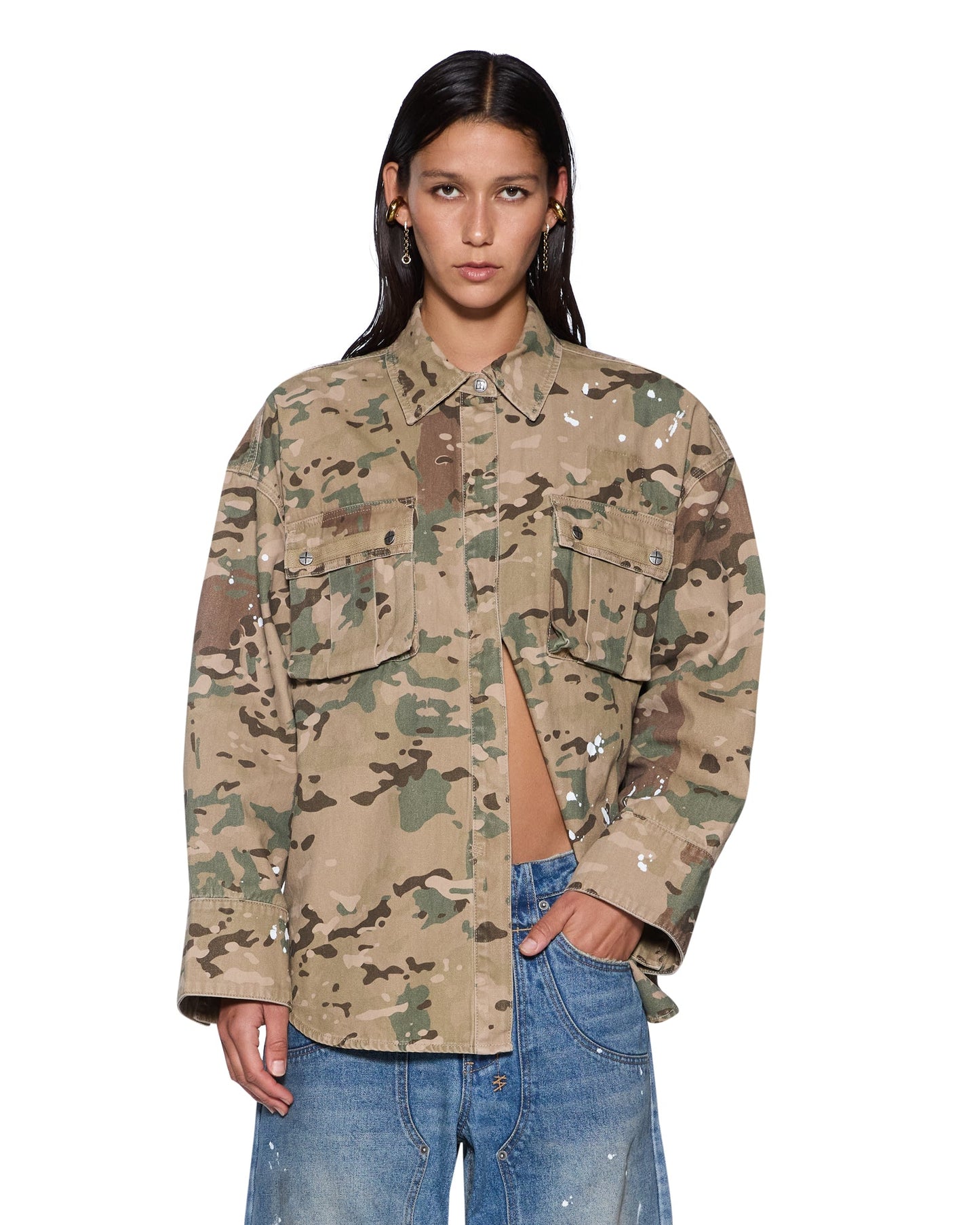ASTRA CARGO LS SHIRT WOODLAND CAMO