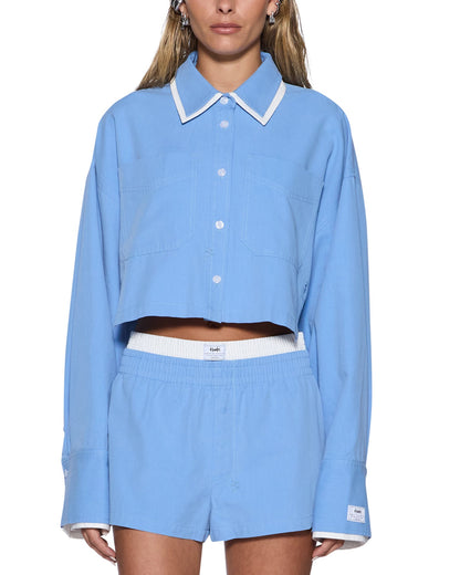 BALTER LS SHIRT BRIGHT BLUE/WHITE
