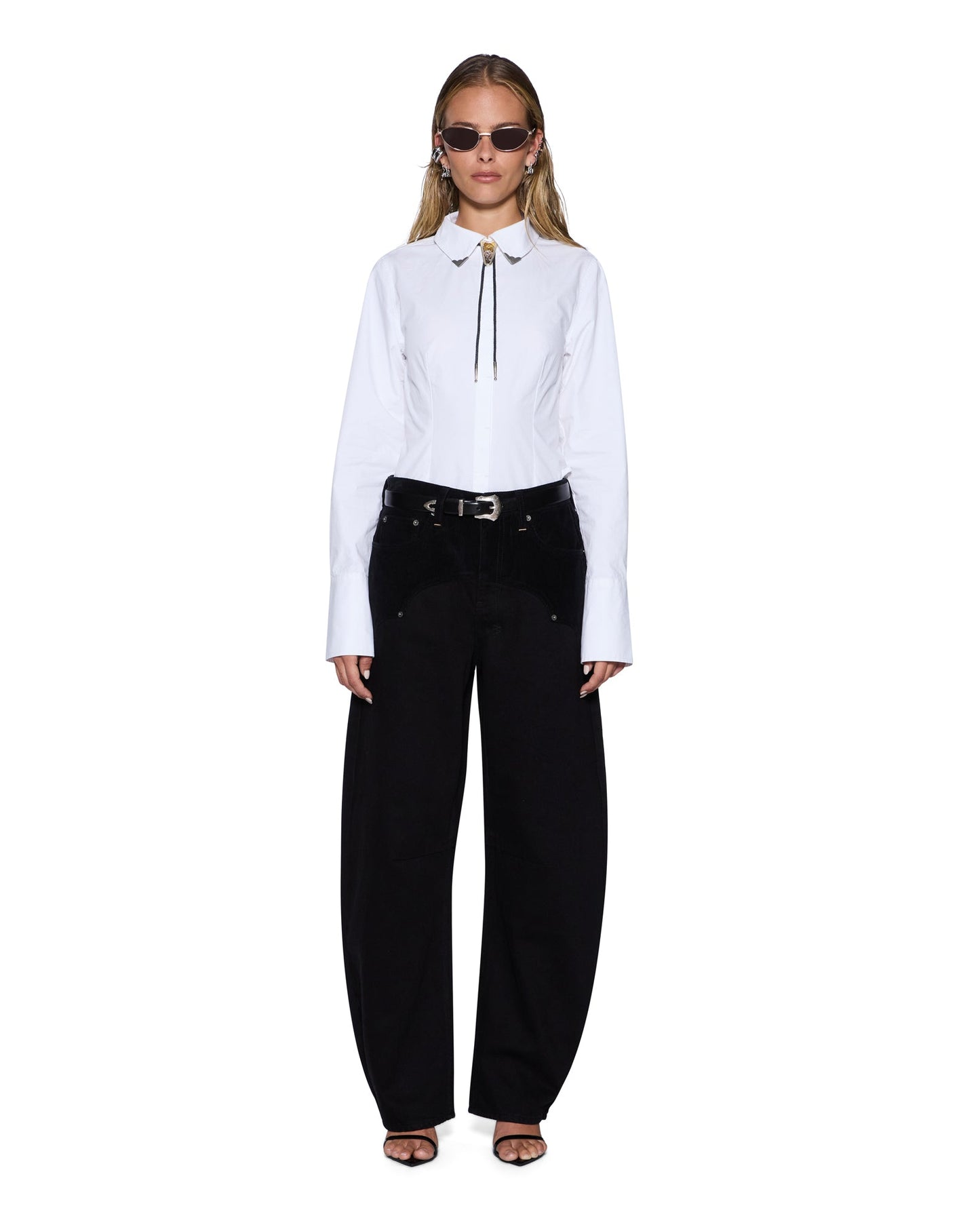 DARE OPEN BACK LS SHIRT WHITE