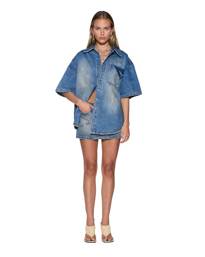 GARAGE DENIM SS SHIRT PAINTER BLUE