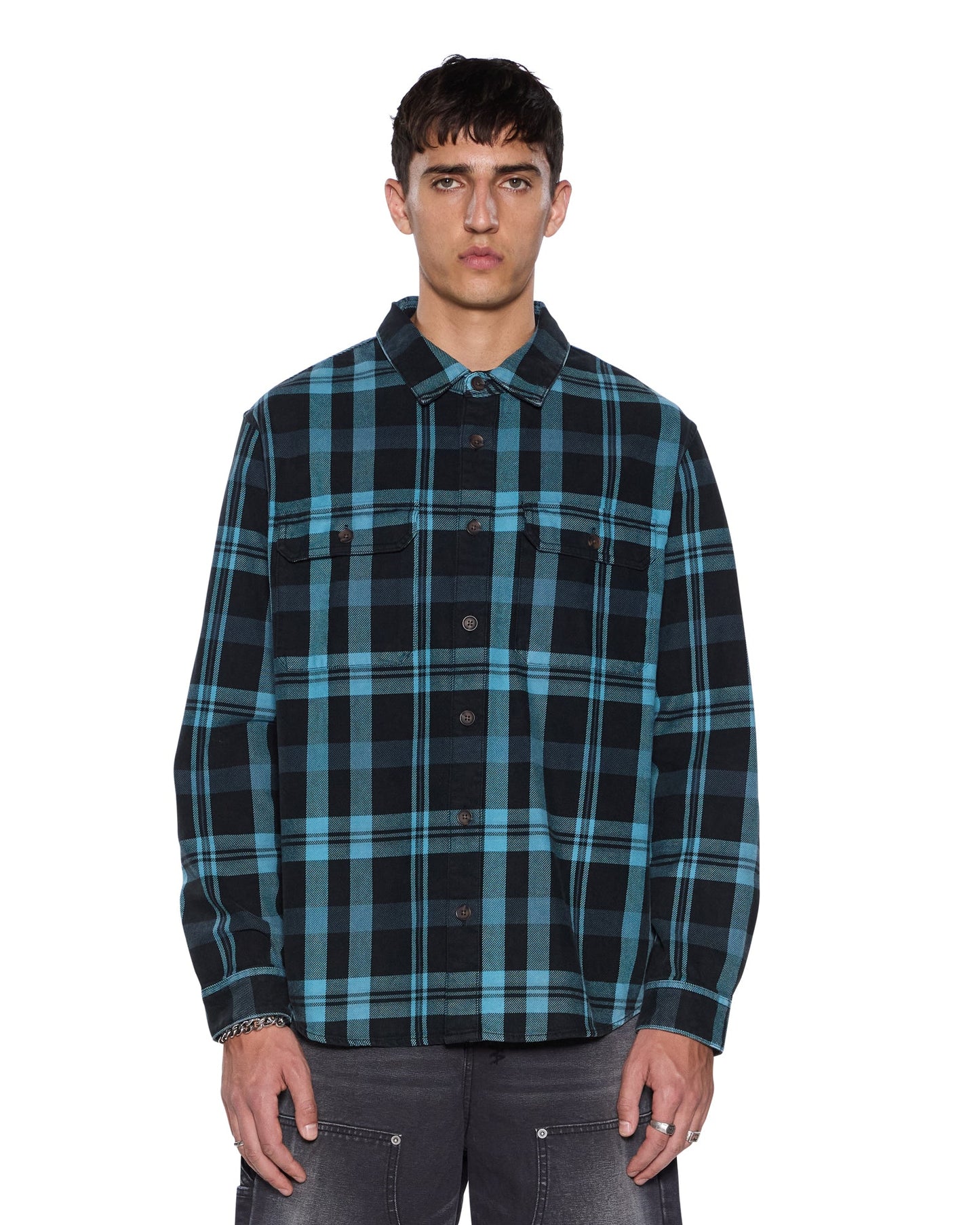 ROSEBOWL LS SHIRT 1999 BLUE CHECK