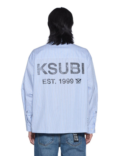 LANLEY LS SHIRT OCEAN STRIPE