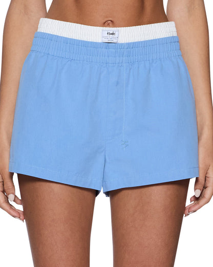 STACKED BOXERS BRIGHT BLUE/WHITE