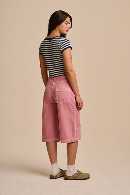 Sol - Denim Long Shorts in Pink Cashmere Rose