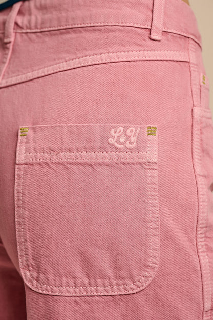 Sol - Denim Long Shorts in Pink Cashmere Rose