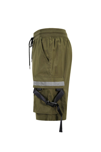 Men's Utility Tactical Reflective Tape Cargo Shorts