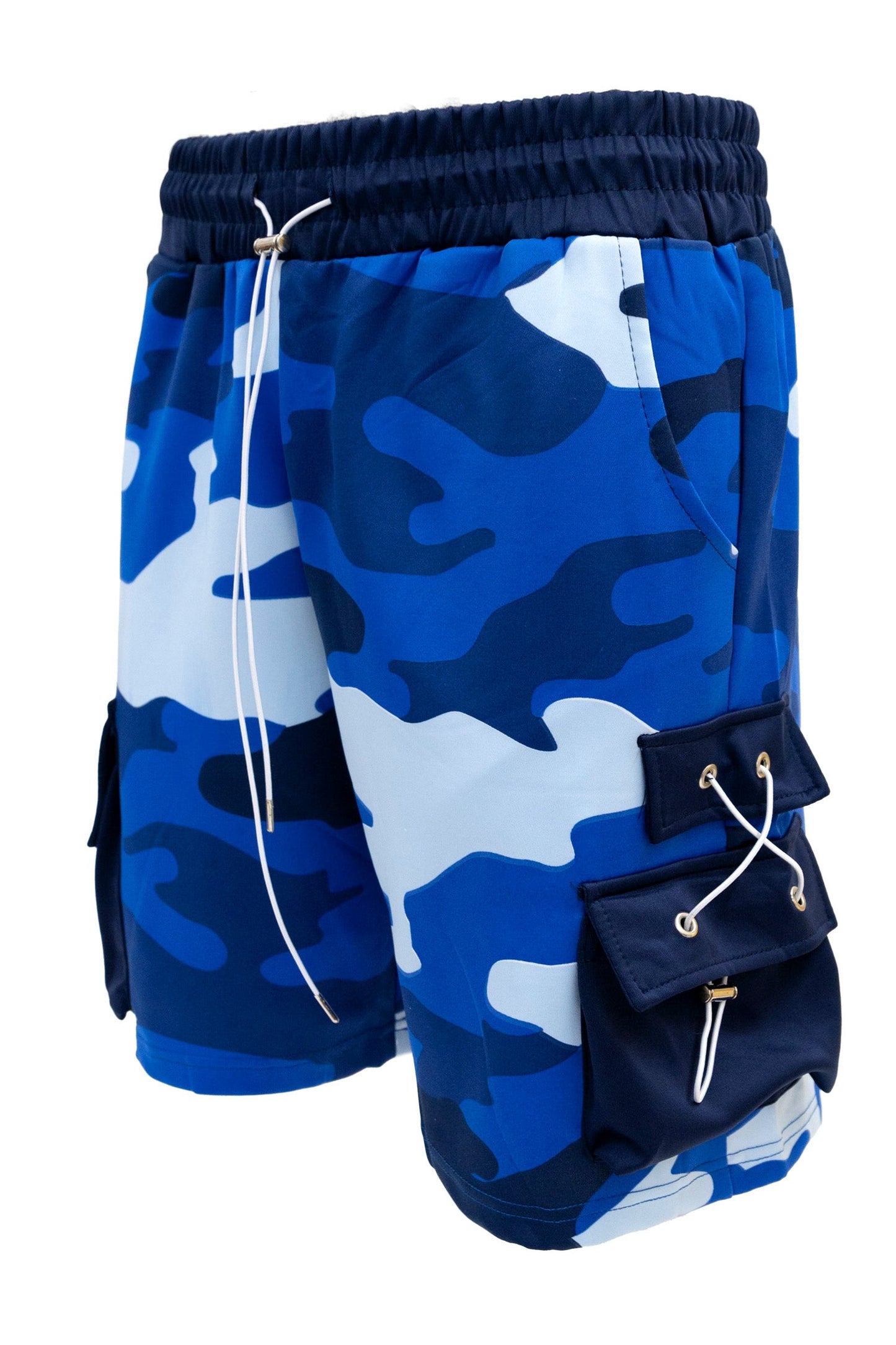Men's Full Camo Sweat Cargo Shorts