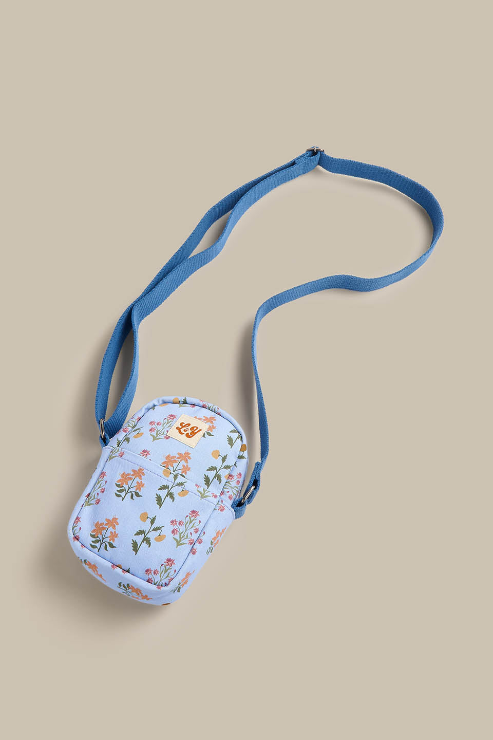 Brady - Cotton Crossbody Bag in Blue Walled Blooms