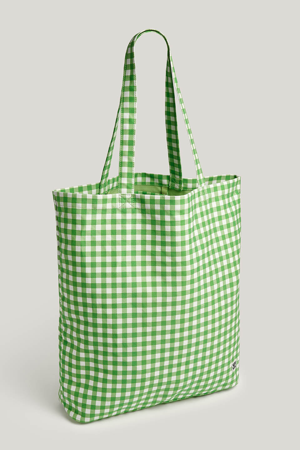 Catalina - Oversized Tote in Green & White Gingham