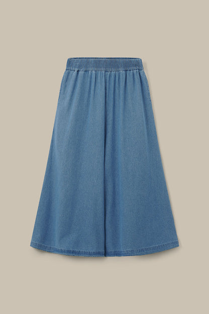 Chase - Cotton Culotte Trousers in Light Blue