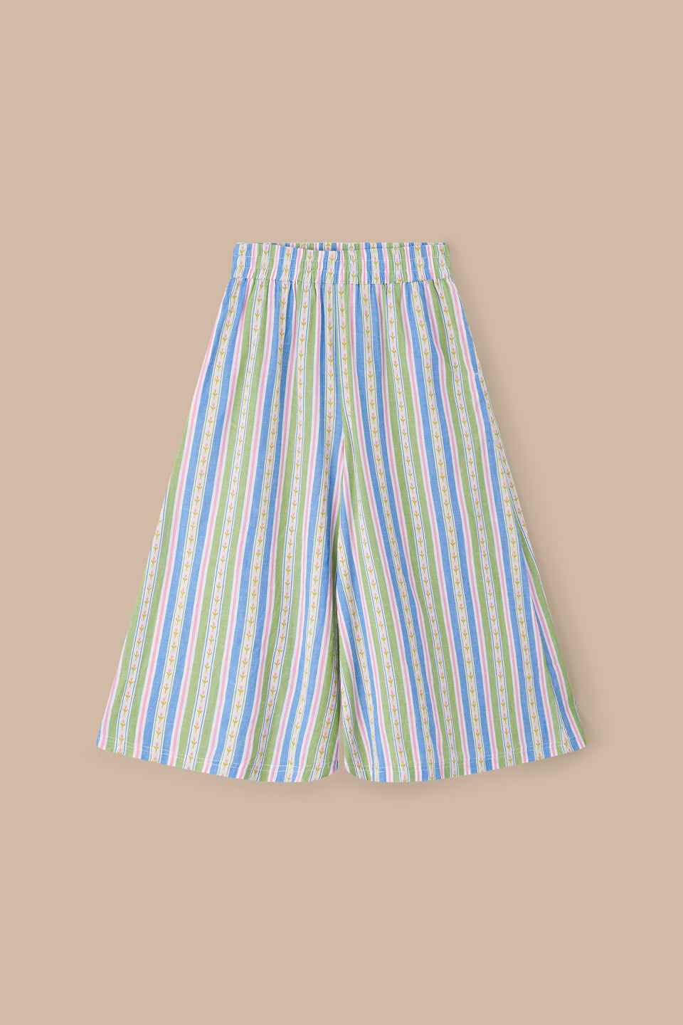 Chase - Cotton Culotte Trousers in Tulip Stripe