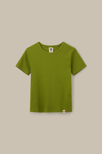 Gracie - Cotton T-Shirt in Cypress Green