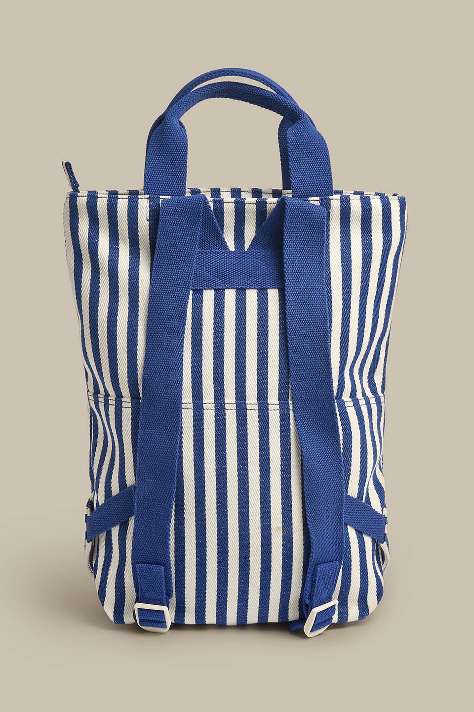 Dylan - Cotton Backpack in Navy Stripe