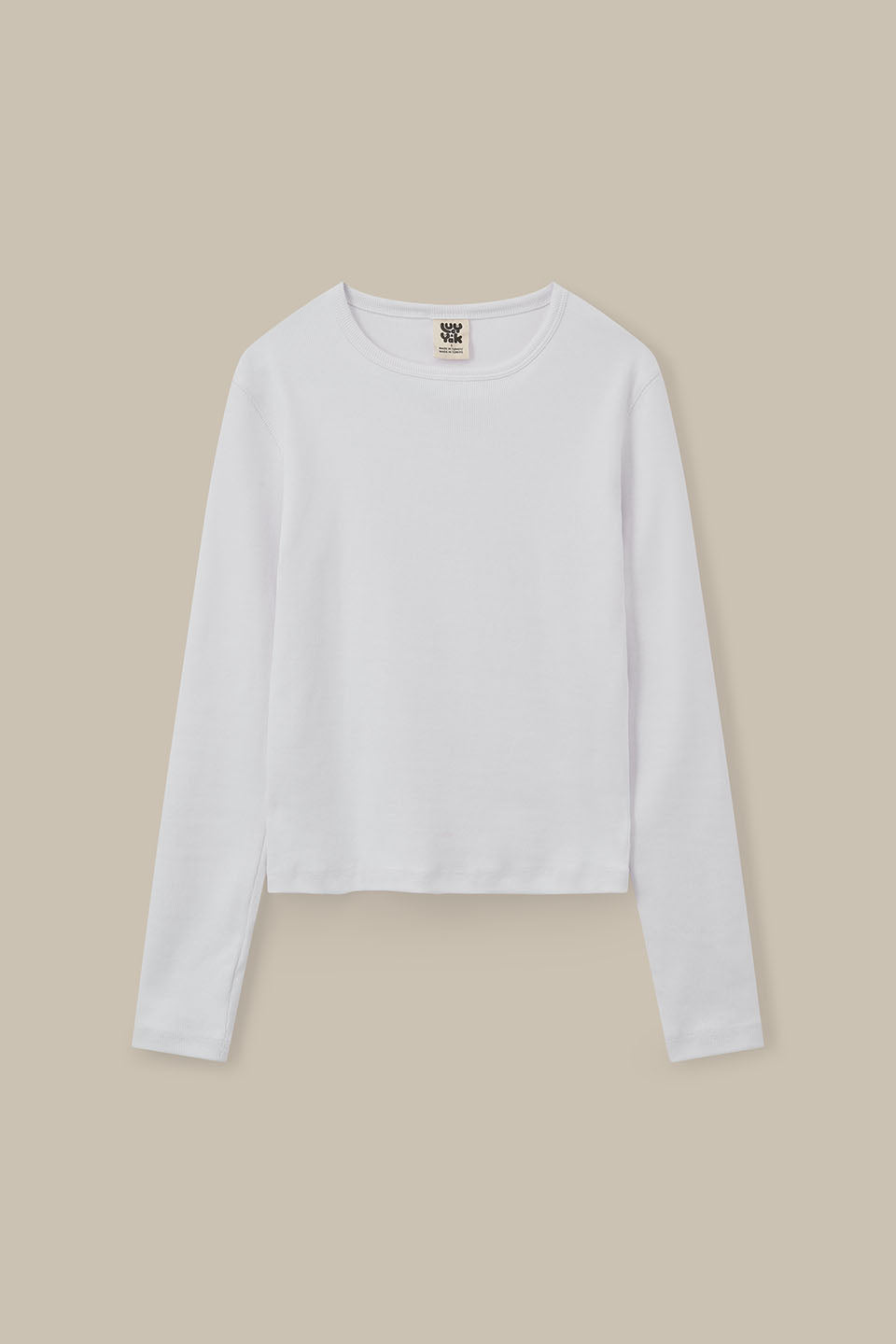 Grayson - Long Sleeve Cotton Jersey Top in White