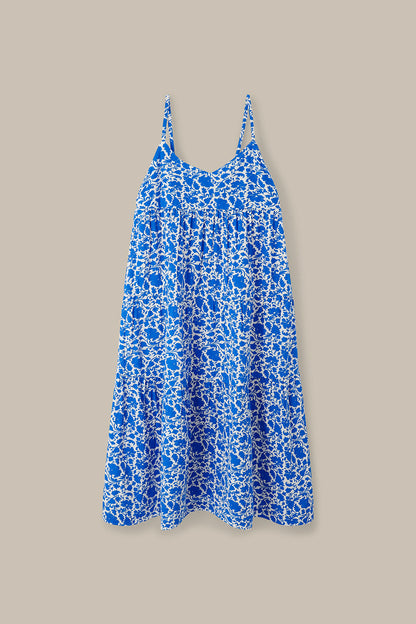 Mable - Cotton Dress in Blue Floral