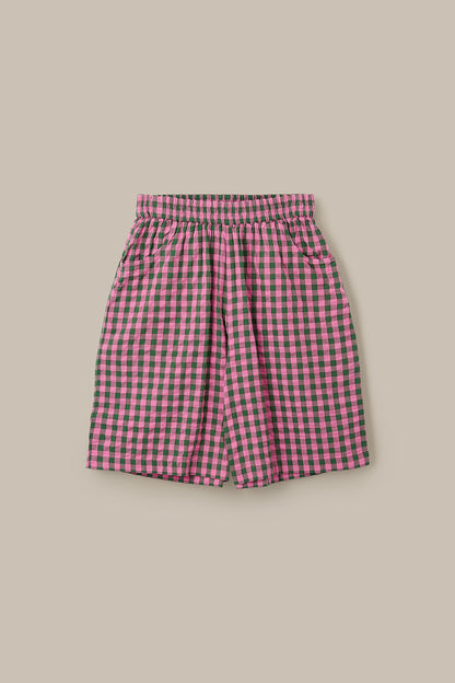 Madero - Cotton Shorts in Pink & Green Gingham