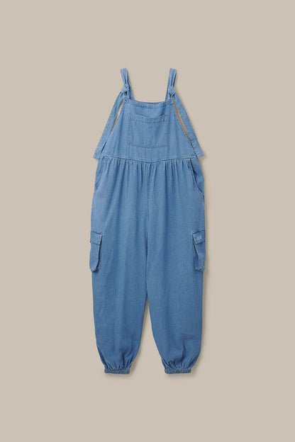 Miyada - Cotton Dungaree in Light Wash Blue