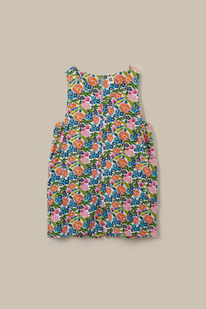 Zadie - Cotton & Viscose Playsuit in Ivory Birdie Floral