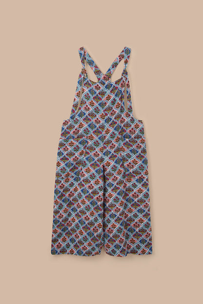 Rudy - Cotton Dungarees in Walled Blooms