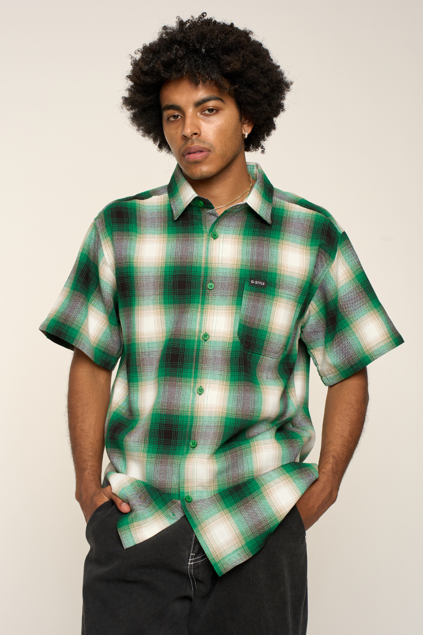Plaid Short Sleeve Button Up Shirt